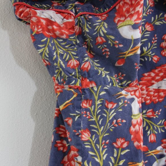 PRINTFRESH Queen Lotus Short PJ Pajama Sleep Set Indigo Bird Cotton Size 1X - Picture 3 of 16